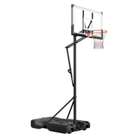 Portable Basketball Stand, 10 ft Height Adjustment Basketball Hoop & Goal, Portable Basketballs Hoop with 54 inch PC Backboard & Wheels for Kids