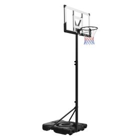 Portable Basketball Stand, 10 ft Height Adjustment Basketball Hoop & Goal, Portable Basketballs Hoop with 48 inch PC Backboard & Wheels for Kids
