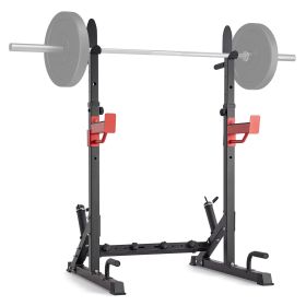 Squat Stand Power Rack, Multi-Functional Barbell Rack with Hook, Weight Plate Storage Attachment, Adjustable Free Bench Press Stands