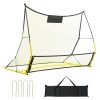 Soccer Trainer, 2-IN-1 Portable Soccer Rebounder Net, 71"x40" Iron Soccer Practice Equipment, Sports Football Rebounder Wall with Portable Bag