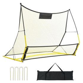 Soccer Trainer, 2-IN-1 Portable Soccer Rebounder Net, 71"x40" Iron Soccer Practice Equipment, Sports Football Rebounder Wall with Portable Bag