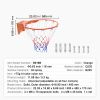 Basketball Rim, Wall Door Mounted Basketball Hoop, Heavy Duty Q235 Basketball Flex Rim Goal Replacement with Net