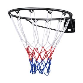 Basketball Rim, Wall Door Mounted Basketball Hoop, Heavy Duty Q235 Basketball Flex Rim Goal Replacement with Net and Double Spring