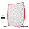 Barricade Backstop Net, 7x7 ft Ball Sports Barrier Netting, Portable Practice Equipment with Carry Bag