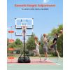 Portable Basketball Stand, 10 ft Height Adjustment Basketball Hoop & Goal, Portable Basketballs Hoop with 54 inch PC Backboard & Wheels for Kids