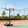 Portable Basketball Stand, 10 ft Height Adjustment Basketball Hoop & Goal, Portable Basketballs Hoop with 48 inch PC Backboard & Wheels for Kids