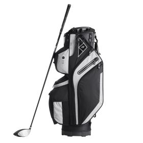 Golf Cart Bag with 14 Way Organizer Divider Top, 36' 13 Pockets Premium Cart Bag (Pocket: 14 PCS, Color: Black)