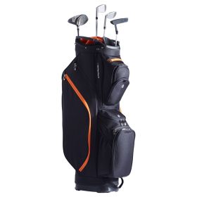 Golf Cart Bag with 14 Way Organizer Divider Top, 36' 13 Pockets Premium Cart Bag (Pocket: 11 PCS, Color: Black)